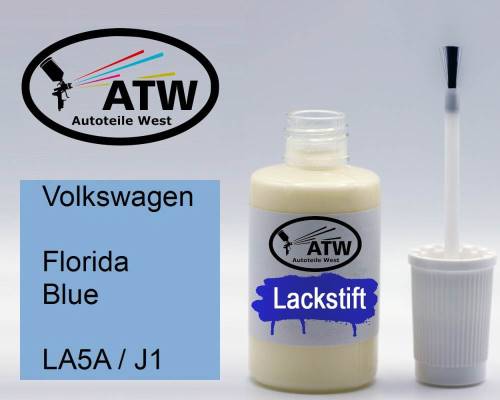 Volkswagen, Florida Blue, LA5A / J1: 20ml Lackstift, von ATW Autoteile West.